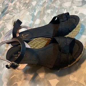 Black Kate spade wedges worn once size 8.5
